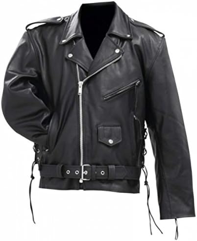 Rocky Mountain Hides Solid Genuine Cowhide Leather Classic Motorcycle Jacket-Xl