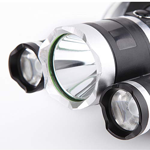 LED Hoofdlamp, Yizhet 3LED Hoofdzaklamp 3000 lumen LED Hoofdlamp USB Koplamp Waterdicht, USB Oplaadbare Koplamp Hoek Van… - Image 6