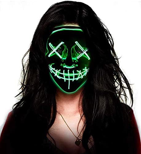 Pegason Halloween Mask LED Purge Mask Light Up Masquerade Festival Parties El Wire Cosplay Glowing Scary Mask