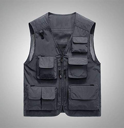 Angel Weste Für Herren,Herren Sommer Outdoor Plus Size Schnelltrocknende Angeljacke Weste Grau Camping Jagd Angeln… – Bild 4
