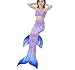 Mermaid Tail, QIJOVO 3PCS Girls Mermaid Custome for Swimming Bikini Swimmable Tail Swimwear (without Monofin)