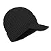 Janey&Rubbins Sports Winter Outdoor Knit Visor Hat Billed Beanie with Brim Warm Fleece Lined for Men and Women (Black)