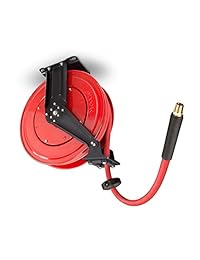 Carrete de manguera de aire con enrollador automático I.D. de 50 pies x 3 8 pulgadas (250 PSI) Tekton 46845