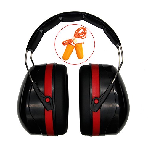 Safety Ear Muff Ear Protection,Adjustable Folding Ear Defenders Maximum Noise Cancelling Headphones with Ultra Soft Foam Earplugs for Gardening,Working, Hunting, Shooting or Construction36 dB SNR