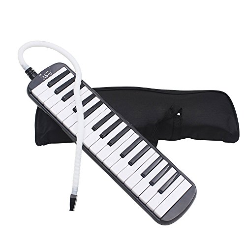 Z-ZTDM Black 32-Key Melodica Instrument with Piano Keyboard Style, Suit for Music Lovers Music Learning, Playing, Party Fun with Short Mouthpiece & Soft Hose & Carrying bag