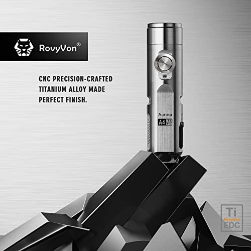 RovyVon A4 Pro Titanium Keychain Flashlight, Super Bright 650 Lumens