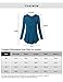 Youtalia Swing Tunics for Women, Ladies Long Sleeve Round Neck Lace Trim Top Soft Elastic Knit Loose Fit Flared Tunic Shirts Leggings Tops,Dark Cyan Medium
