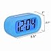 Lomanda Digital Alarm clock, Easy to Set Kids Alarm Clock Battery Operated Large LED Display Clock Silicone Cover with Backlight Snooze Bedrooms Great for Kids Boys Girls (Blue)