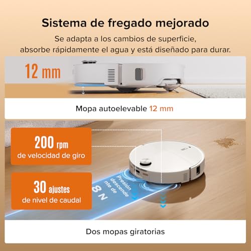Qrevo Edge 2 Robot Aspirador Succión Extrema de 25000 Pa, Blanco