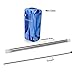 Collapsible Reusable Straw-RUCACIO Portable 304 Stainless Steel Straws Drinking Straw Reusable Case Zero Waste with Keychain (Navy blue)