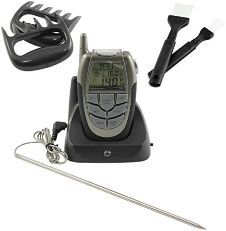 Projoy Wireless Remote Digital Kitchen Cooking Food Meat Thermometer – Best Electronic Meat Thermometer For BBQ, Smoker, Grill, Oven With Stainless Steel Probe, Bonus with BBQ Forks and Brush