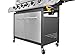 Royal Gourmet Classic Stainless Steel 6-Burner Cabinet Gas Grill with Side Sear Burner（Grill + Cover）