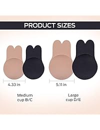 2 Pairs Women Invisible Adhesive Breast Lift Bra Strapless Backless Sticky Bras Push up Beige Black