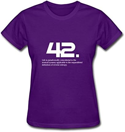 Jingun Geek Tshirts for Woman 42 The Hitchhiker's Guide to The Galaxy Purple L