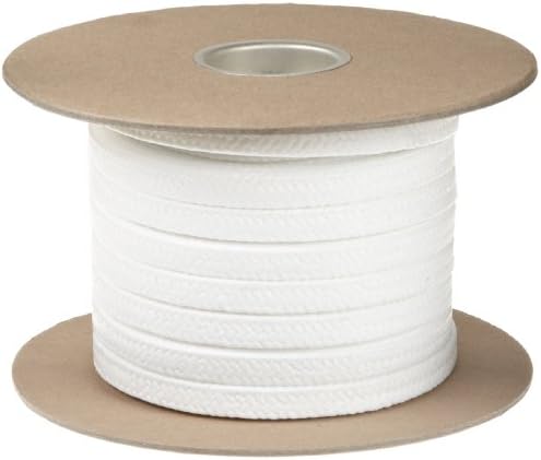 Palmetto 1367FS Series FDA Compliant PTFE Compression Packing Seal, White, 3/4" Square, 25' Length