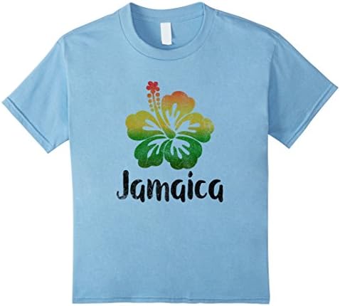 Kids Jamaican Hibiscus Vacation T-Shirt 4 Baby Blue