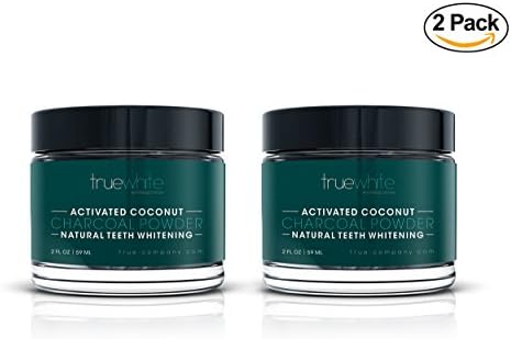 Teeth Whitening Natural Activated Charcoal Powder by truewhite - Perfect Teeth Whitener with Pure Charcoal Powder with Coconut - 02 FL Oz (Mint, 2 Pack)