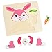 XADP 6 Sets Wooden Puzzles-Giraffe,Elepant,Rabbit,Tortoise,Crab and Fish Puzzles for Kids Toddlers Boys and Girls Age 3 4 5