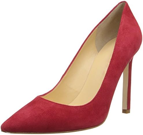Juoar Women's Carra Dress High Heel Pump Stiletto Shoes Wedding Party Dress Shoes Suede Red US6