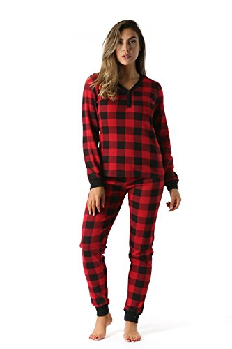 6372-10195-red-l #followme women s printed henley therm…