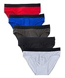 COSOMALL Men's Breathable Bikini Briefs Cotton Underwear Assorted Colors (5 Pack) (M, Assorted)