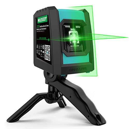 Mileseey Laser Level, DIY SelfLeveling Green Beam Horizontal and Vertical Cross Line Laser with