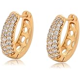 24K Gold Plated Earrings Hoop Earrings For Women With Zirconia