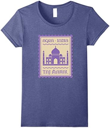 Womens Agra India Taj Mahal Travel Souvenir T Shirt Small Heather Blue