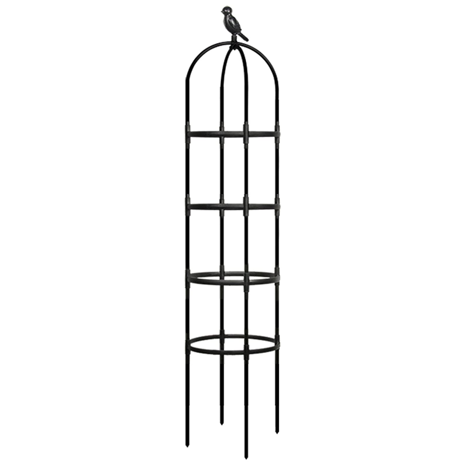 RTWAY Garden Obelisk Trellis, 6FT Tower Trellis Plant Support Trellis Tower Spiral Plant Trellis Flower Support Trellis Support for Climbing Vines Plants Flowers, Black
