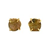 Gempires Natural Raw Labradorite Prong Setting Stud