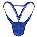 Mens Sexy Bulge Pouch G-string Underwear with Inverted Triangle Rear Blue L