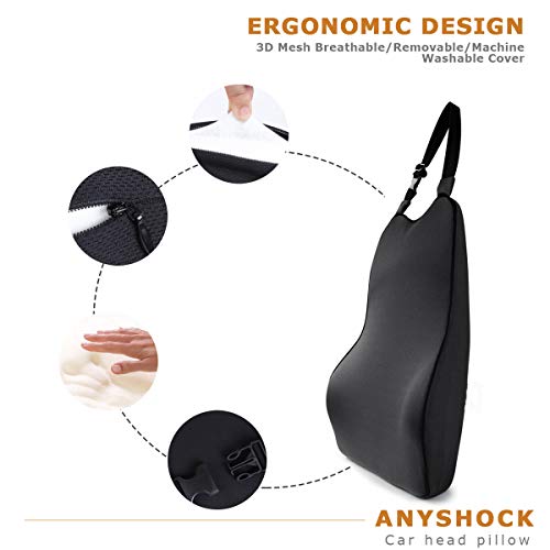 image for Anyshock Back Lumbar Support Pillow, Memory Foam Back Cushion Car Lumb
