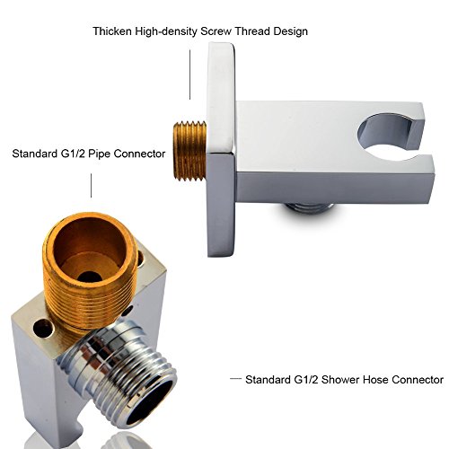 SR SUN RISE Solid Brass Square Handheld Shower Head Bracket Holder Wall