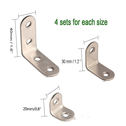 WXJ13 3 Sizes Corner Brackets Right Angle Brackets L Bracket Heavy Duty