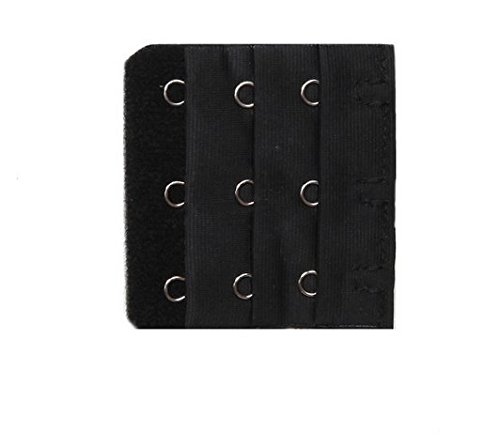 VNDEFUL10 PCS Women Bra Extender Strap 3 Hooks 3 Rows Rows Spacing Bra Extender Extension Hooks Strap (Black)