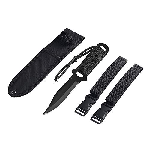 aiGear Dive Knife for Scuba Diving with Leg Strap Sheath Stainless