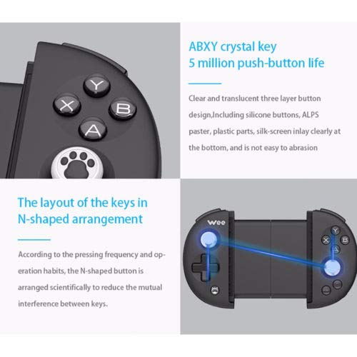 FidgetFidget Wireless Mobile Game Non-Vibration Stretchable Handle Controller Black - Thumbnail 6
