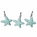 Aystuff 12 Pcs Creative Blue Starfish Decorative Shower Curtain Hooks Rod Decor for Bathroom, Livingroom,Restroom, Study Room, Kitchen