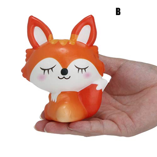 Mikilon Squishies Kawaii Cartoon Fox Scented Slow Rising Animal Squishy (Orange)