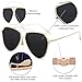 SOJOS Polarized Flat Mirror Lenses Sunglasses Classic Metal Double Bridge Glasses SJ1040 with Gold Frame/Grey Polarized Lens