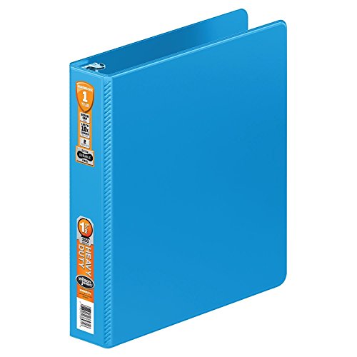 Wilson Jones Heavy Duty Round Ring Binder with Extra Durable Hinge, 1.5-Inch, Light Blue (W364-34-2925)