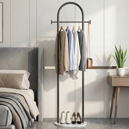 Hcosmy Coat Rack with Durable Metal-Elevate Your Entryway Style: Arch Metal Coat Rack, Stylish and Versatile, 170cm Height, Thick Tubes, and Marble Base for Modern Organization (Black)