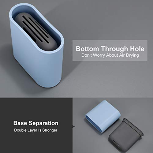 WERFORU Toilettenbürste, praktischer TPR-Bürstenkopf WC Bürste, Keine Tote Ecke Klobürste, Toilettenreinigungsbürste mit Sockel, kein Halter, 1 Stück, blau