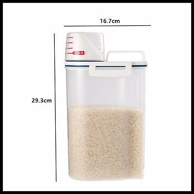 JISETY 2.5L Kitchen Cereal Grain Bean Rice Plastic Food Storage Container Box Bottles