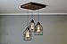 West Ninth Vintage Old Elm Wood Multi Pendant Farmhouse Chandelier - 3 Sockets with Black Cages