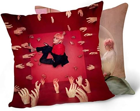 NUOFENG Kpop BTS Bangtan Boys Love Yourself 结 Answer Square Throw Pillow Cover Pillowcase, 15.7x15.7inch (1.H04)