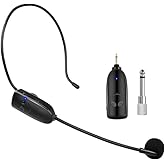 HUACAM Wireless Microphone, Head Mounted and Handheld 2-in-1, 160 feet (50 Meters) Effective Range, Suitable for Amplifiers, Teachers,Fitness, Churches, speeches