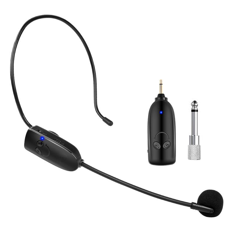 HUACAM Wireless Microphone, Head Mounted and
