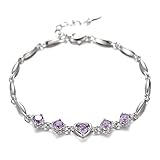 MANDI HOME Women's Silver Plated Heart Love Bracelet