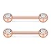 Ruifan 14G 9/16Inch Shiny Ball & Matte Ball & Arrow & Clealr CZ Jeweled Nipple Tongue Shield Ring Barbell Body Piercing Jewelry Retainer 4prs(8pcs) - Rose Gold